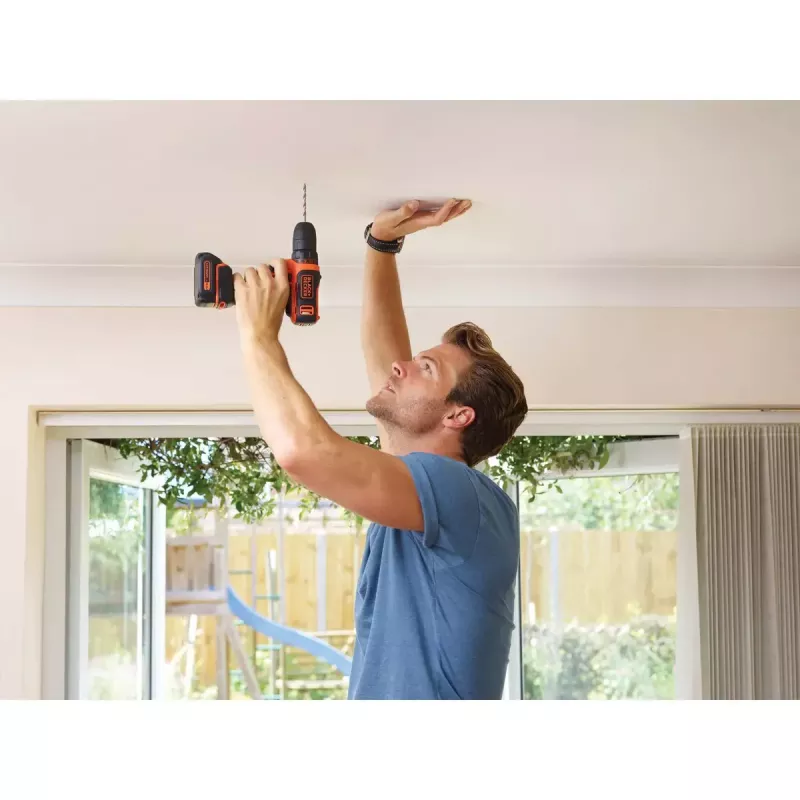 Trapano a pistola Black & Decker BDCDD12-QW, senza chiave, 1.5 Ah