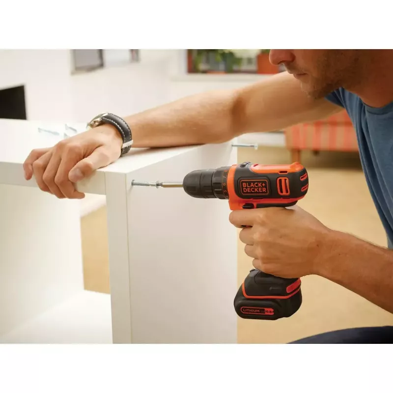 Trapano a pistola Black & Decker BDCDD12-QW, senza chiave, 1.5 Ah