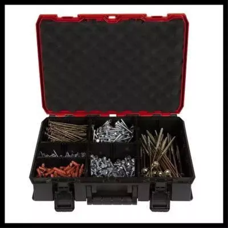 Cassetta per piccole parti Einhell E-Case S-F polipropilene nero rosso 42x28x9,5 cm