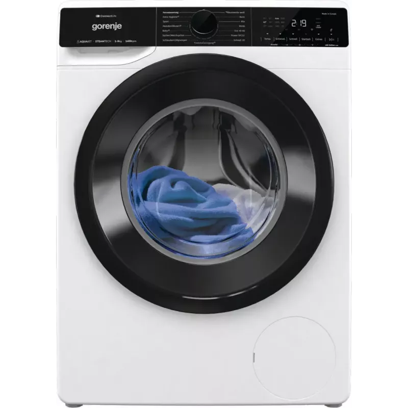Gorenje WPNA94A1TS lavatrice a carica frontale 9 kg, 1400 giri/min, ConnectLife Wi-Fi, bianco/nero