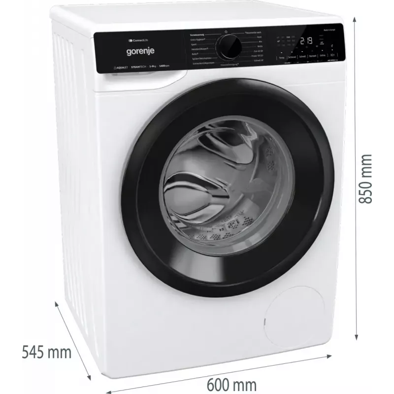 Gorenje WPNA94A1TS lavatrice a carica frontale 9 kg, 1400 giri/min, ConnectLife Wi-Fi, bianco/nero