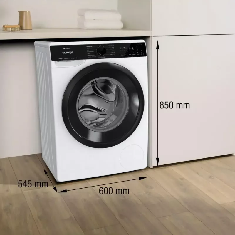 Gorenje WPNA94A1TS lavatrice a carica frontale 9 kg, 1400 giri/min, ConnectLife Wi-Fi, bianco/nero