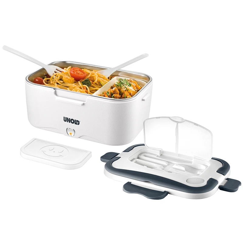 Unold 58850 lunch box elettrico da 1,5 l, contenitore in acciaio inox, bianco
