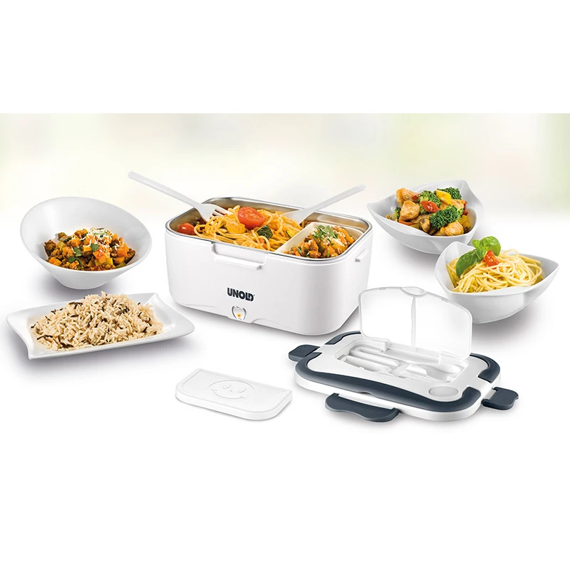 Unold 58850 lunch box elettrico da 1,5 l, contenitore in acciaio inox, bianco