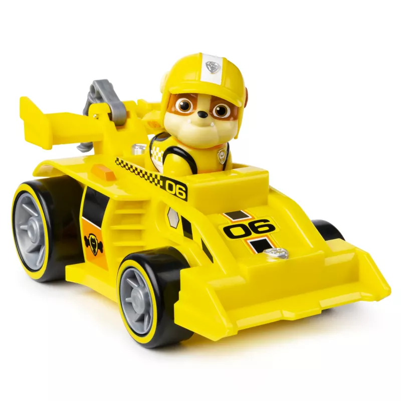 PAW Patrol , Ready, Race, Rescue Veicolo Rubble’s Race & Go Deluxe con suoni, per bambini da 3 anni