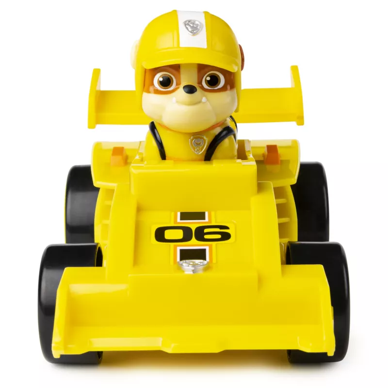 PAW Patrol , Ready, Race, Rescue Veicolo Rubble’s Race & Go Deluxe con suoni, per bambini da 3 anni