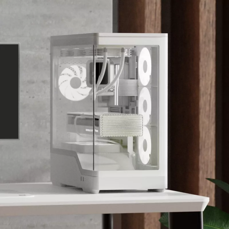 Case per PC AEROCOOL case Midi P500A bianco — case Midi-Tower ATX, finitura bianca