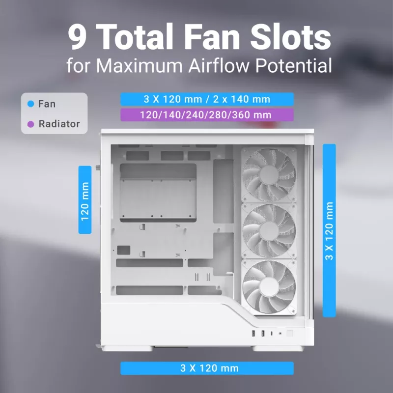 Case per PC AEROCOOL case Midi P500A bianco — case Midi-Tower ATX, finitura bianca