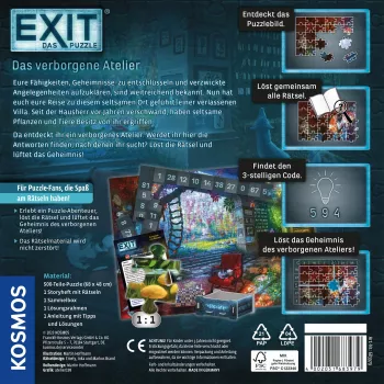 Puzzle Kosmos EXIT – Das Puzzle: Das verborgene Atelier, 500 pezzi
