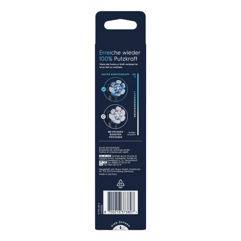Oral-B iO Ultimate Clean testine per spazzolino, 2 pz., nere