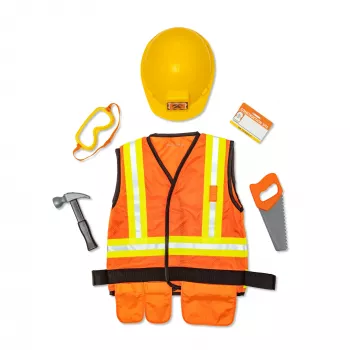 Melissa & Doug costume da operaio per gioco di ruolo set travestimento (6 pz.)