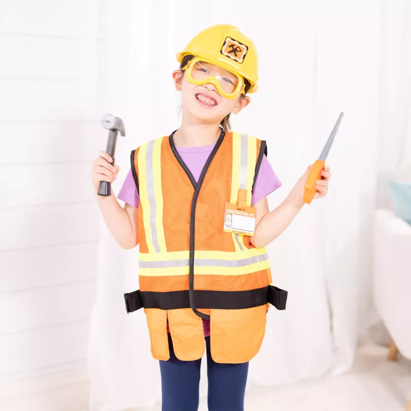 Melissa & Doug costume da operaio per gioco di ruolo set travestimento (6 pz.)
