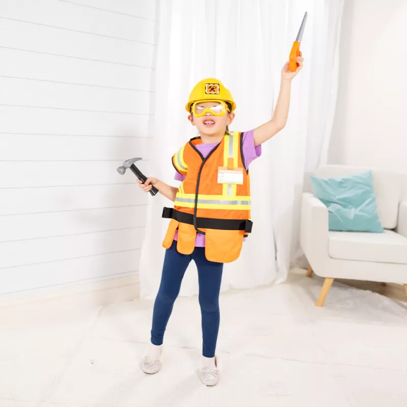 Melissa & Doug costume da operaio per gioco di ruolo set travestimento (6 pz.)