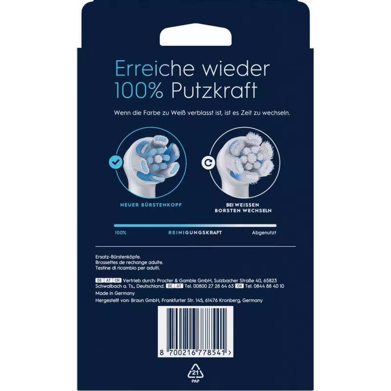 Testina spazzolino Oral-B 8 pezzi bianco