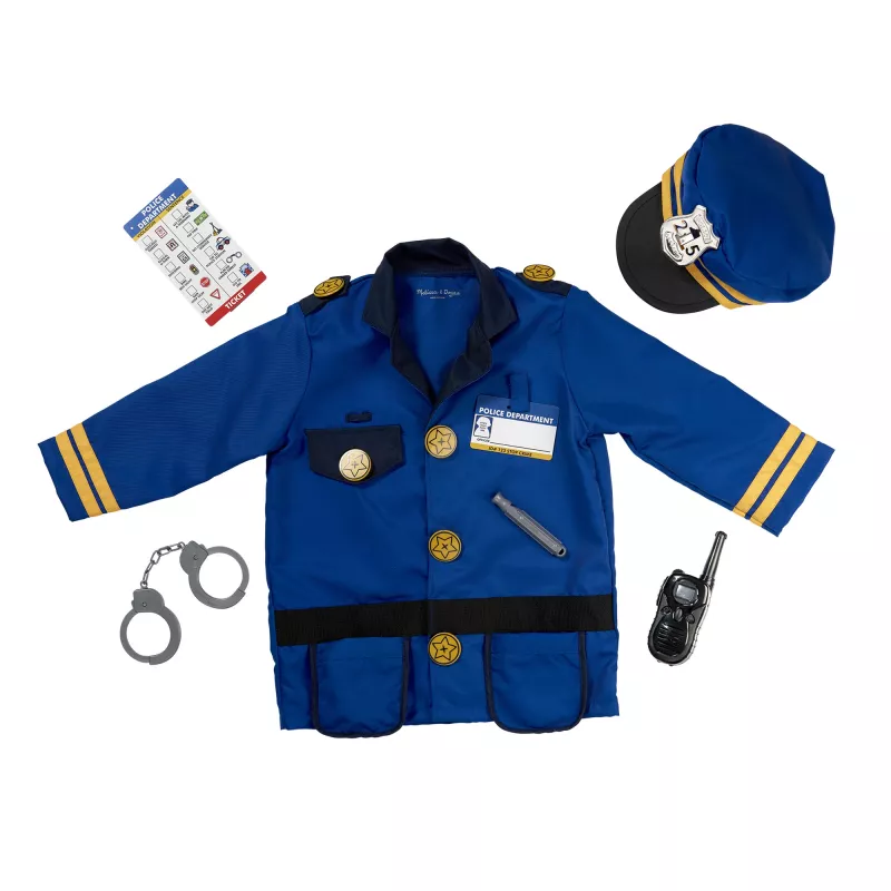 Melissa & Doug MPP RLP PoliceOfficerCstmRlplySet GML costume di carnevale bambino unisex uniforme