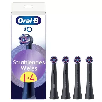 Testine spazzolino di ricambio Oral-B iO Radiant White, confezione da 4, nero