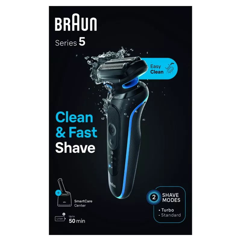 Braun Series 5 52-B7000cc rasoio a lamina rifinitore nero batteria agli ioni di litio