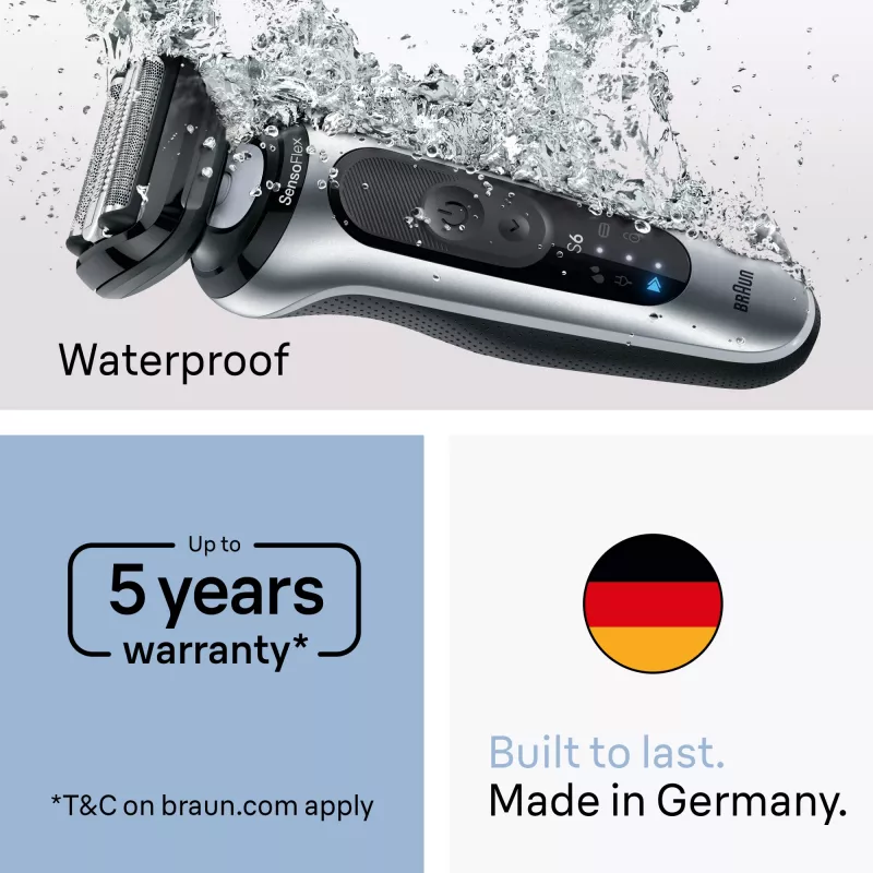 Rasoio elettrico BRAUN Series 6 62-B1200S bagnato e asciutto con rifinitore per barba integrato