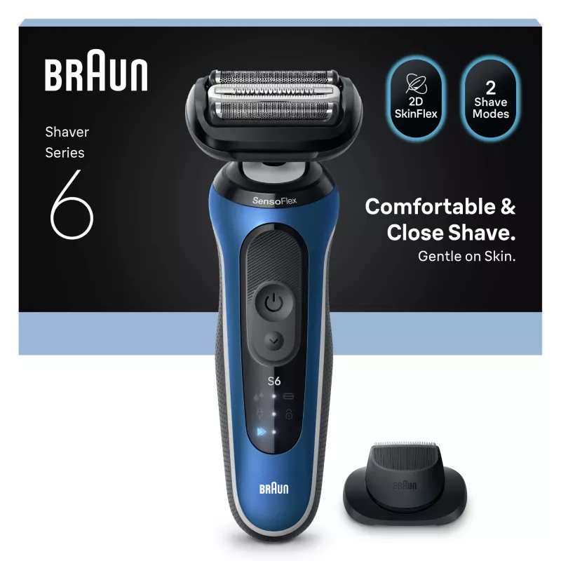 Rasoio elettrico BRAUN Series 6 62-B1200S bagnato e asciutto con rifinitore per barba integrato
