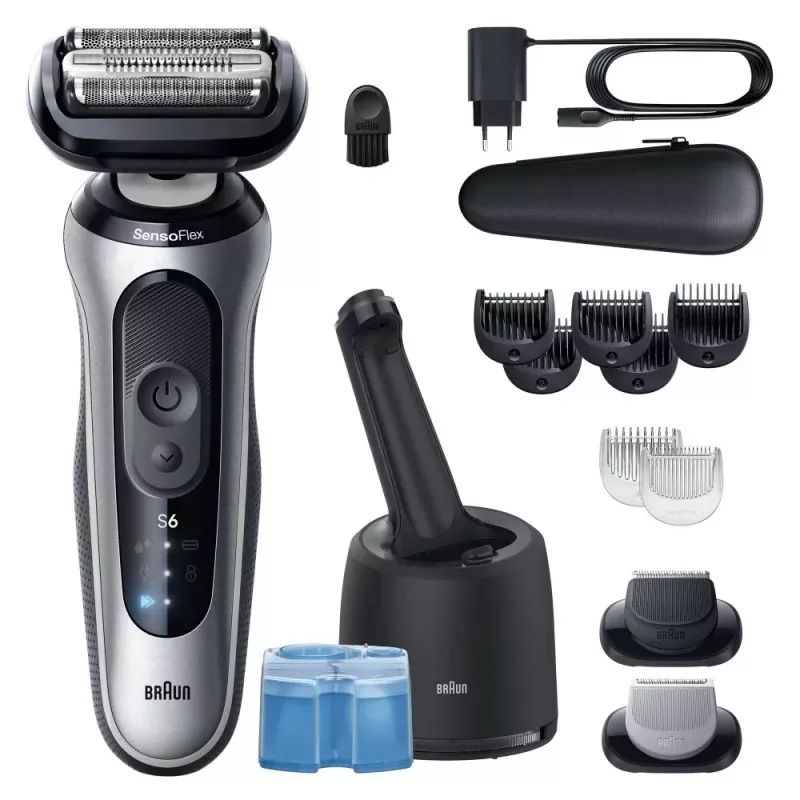 Braun Series 6 62-S7650cc argento - rasoio a lamina con batteria Li-Ion