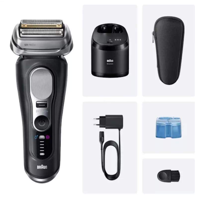 Rasoio a lamina Braun Series 9 Pro+ 9660CC nero argento acciaio inox