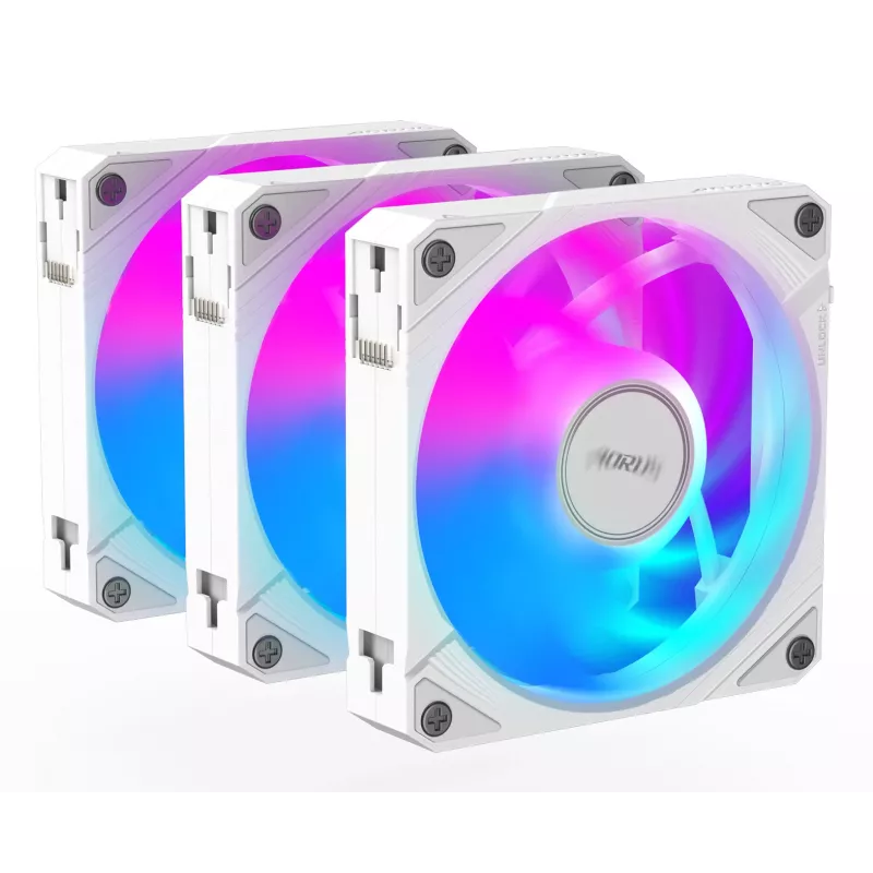Ventole per case Gigabyte AORUS EZ CHAIN FAN 120 ICE, confezione da 3, 120 mm, bianche, GP-ECFAN1203 ICE