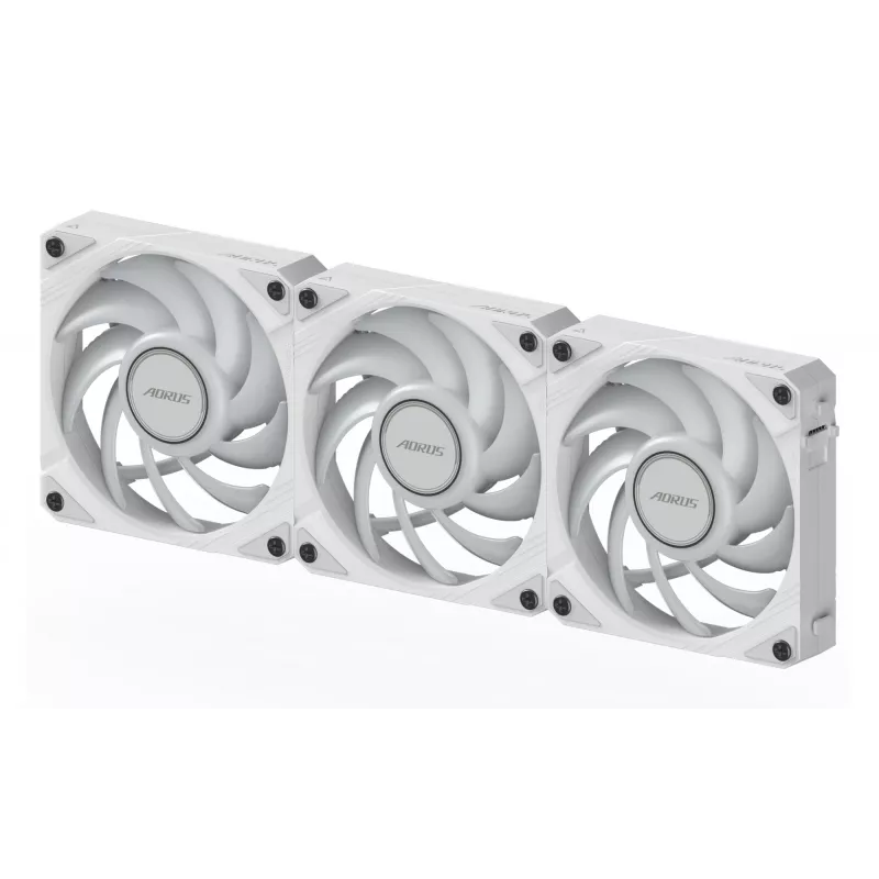 Ventole per case Gigabyte AORUS EZ CHAIN FAN 120 ICE, confezione da 3, 120 mm, bianche, GP-ECFAN1203 ICE