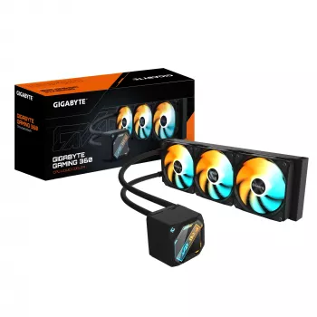 Dissipatore CPU a liquido GIGABYTE GAMING 360 – 3 ventole ARGB da 120 mm, meccanismo di bloccaggio a scorrimento, DAISY-CHAIN, compatibile con Intel LGA 1851 e AMD AM5