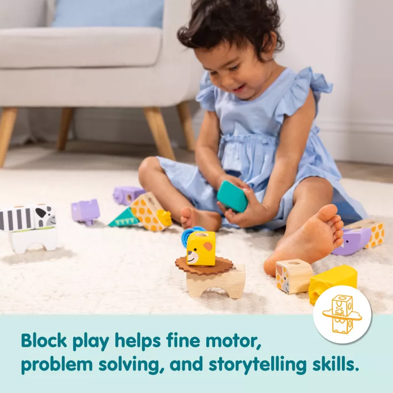 Set da costruzione Spin Master Melissa & Doug Blockables Safari set di gioco – figure e blocchi impilabili