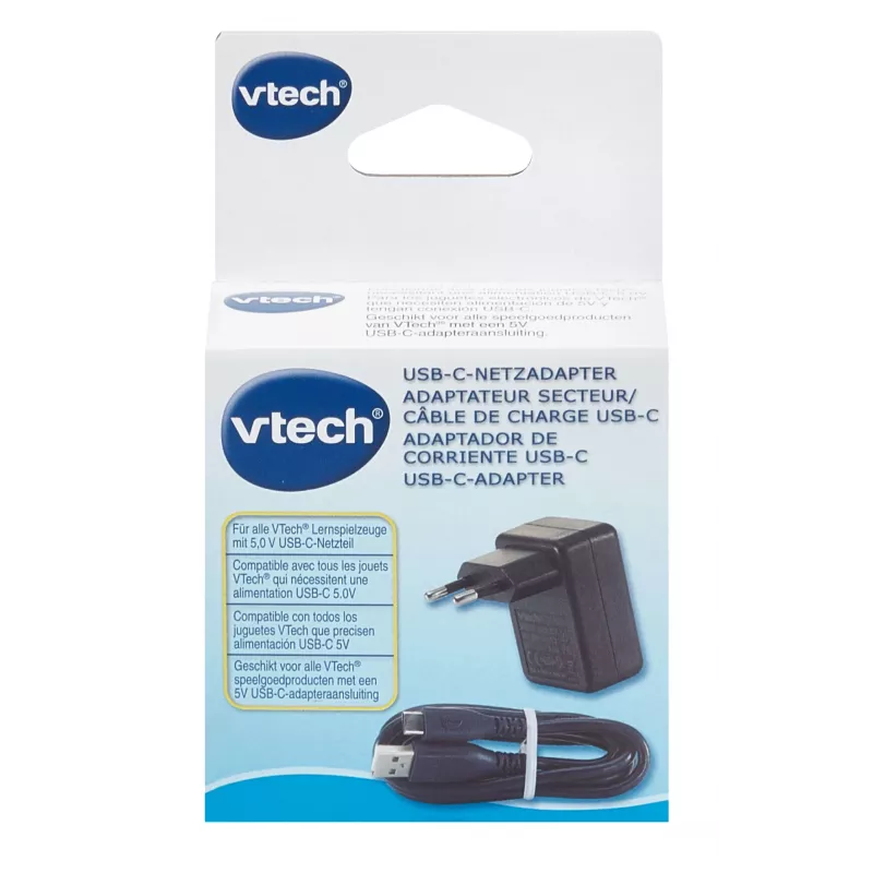 VTech alimentatore USB-C da 7,5 W, nero, per giocattoli educativi