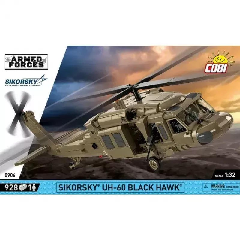 Kit di costruzione Cobi Sikorsky UH-60 Black Hawk 928 mattoncini, modello COBI-5906