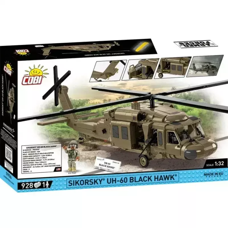 Kit di costruzione Cobi Sikorsky UH-60 Black Hawk 928 mattoncini, modello COBI-5906