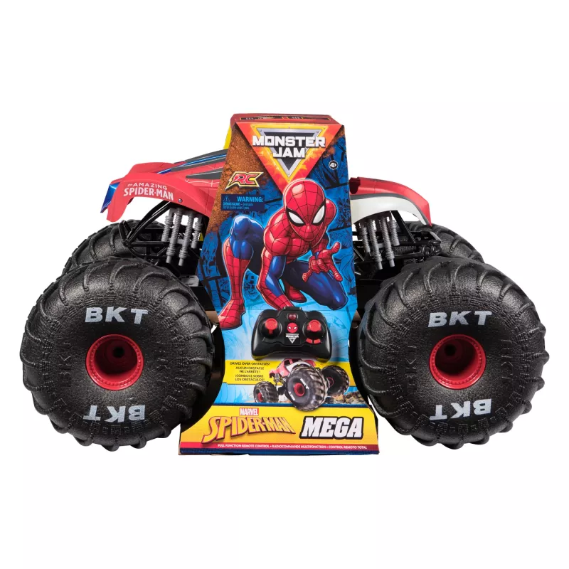 Monster Jam Marvel Mega Spider-Man monster truck RC, fuoristrada, oltre 60 cm di lunghezza, scala 1:6, giocattolo supereroi per bambini e bambine da 4 anni