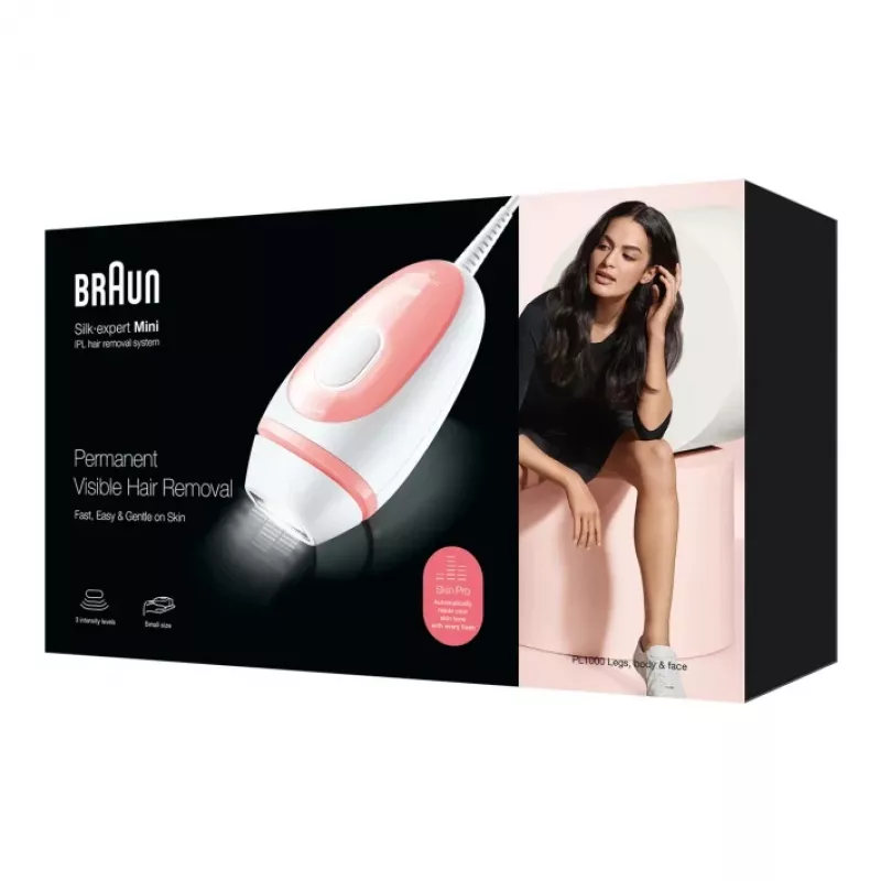 Braun Silk-expert Mini PL1000 IPL luce pulsata intensa (IPL) rosa, bianco