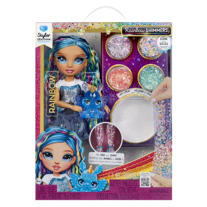 Rainbow High Rainbow Shimmers bambola di moda con slime - Skyler (blu)
