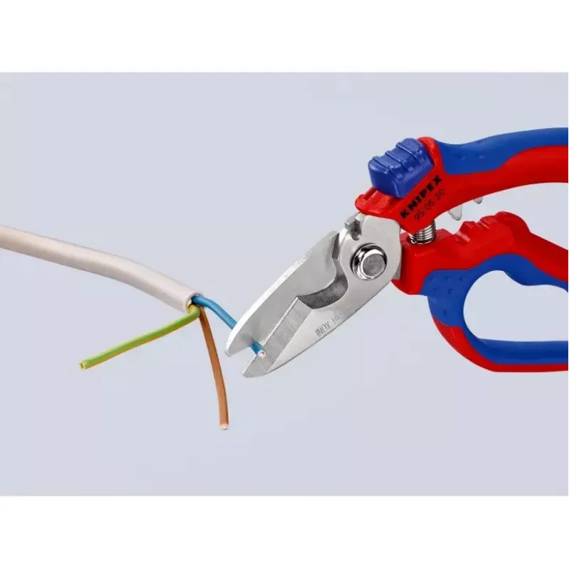 Knipex 95 05 20 SB pinza acciaio inossidabile impugnatura in plastica blu rosso