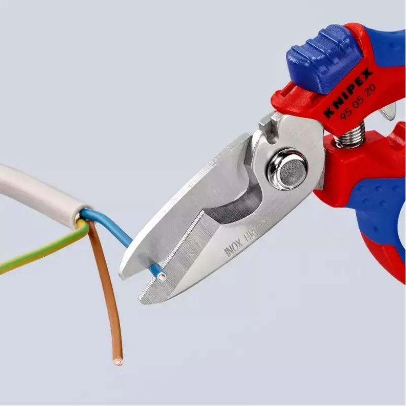 Knipex 95 05 20 SB pinza acciaio inossidabile impugnatura in plastica blu rosso