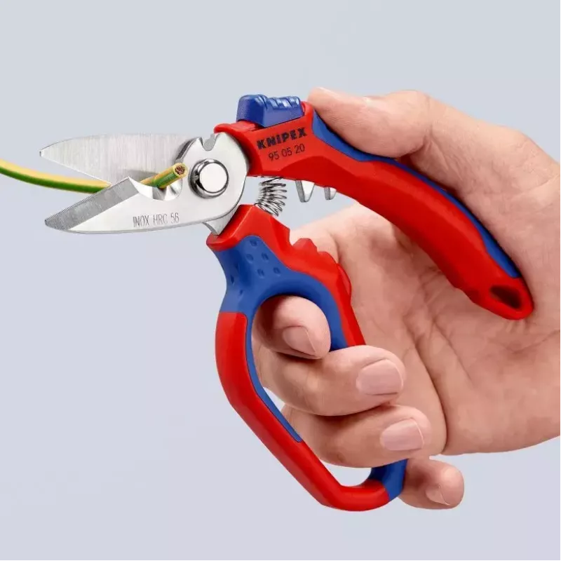 Knipex 95 05 20 SB pinza acciaio inossidabile impugnatura in plastica blu rosso