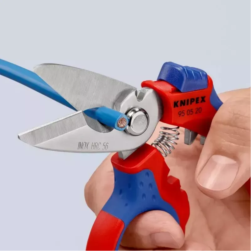 Knipex 95 05 20 SB pinza acciaio inossidabile impugnatura in plastica blu rosso