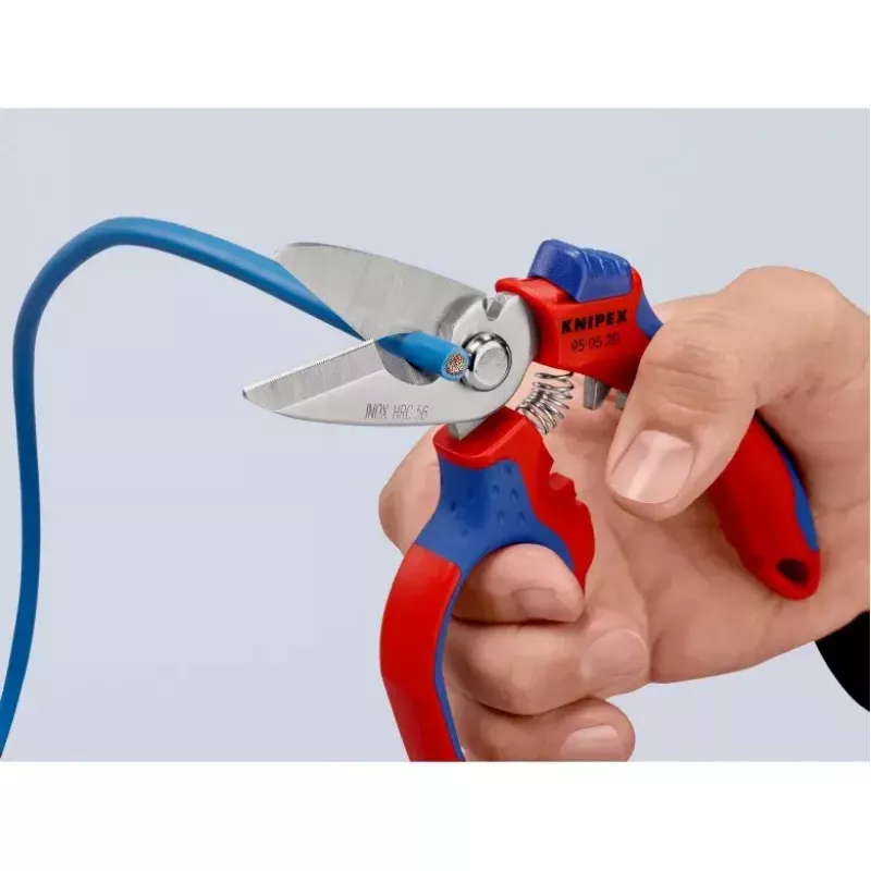 Knipex 95 05 20 SB pinza acciaio inossidabile impugnatura in plastica blu rosso