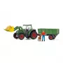 Trattore con rimorchio Schleich FARM WORLD 42608 nero verde rosso giallo
