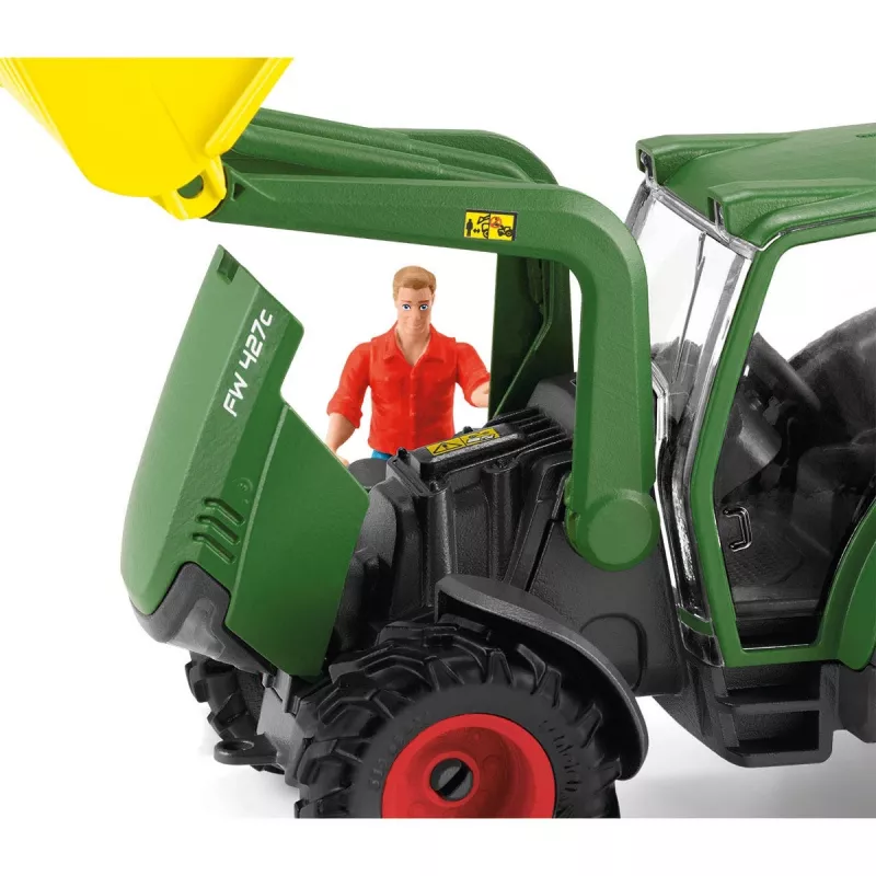 Trattore con rimorchio Schleich FARM WORLD 42608 nero verde rosso giallo