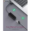 ICY BOX USB 3.0 Type-A a porta Ethernet RJ-45, con filo, USB, Ethernet, 1000 Mbit/s, nero