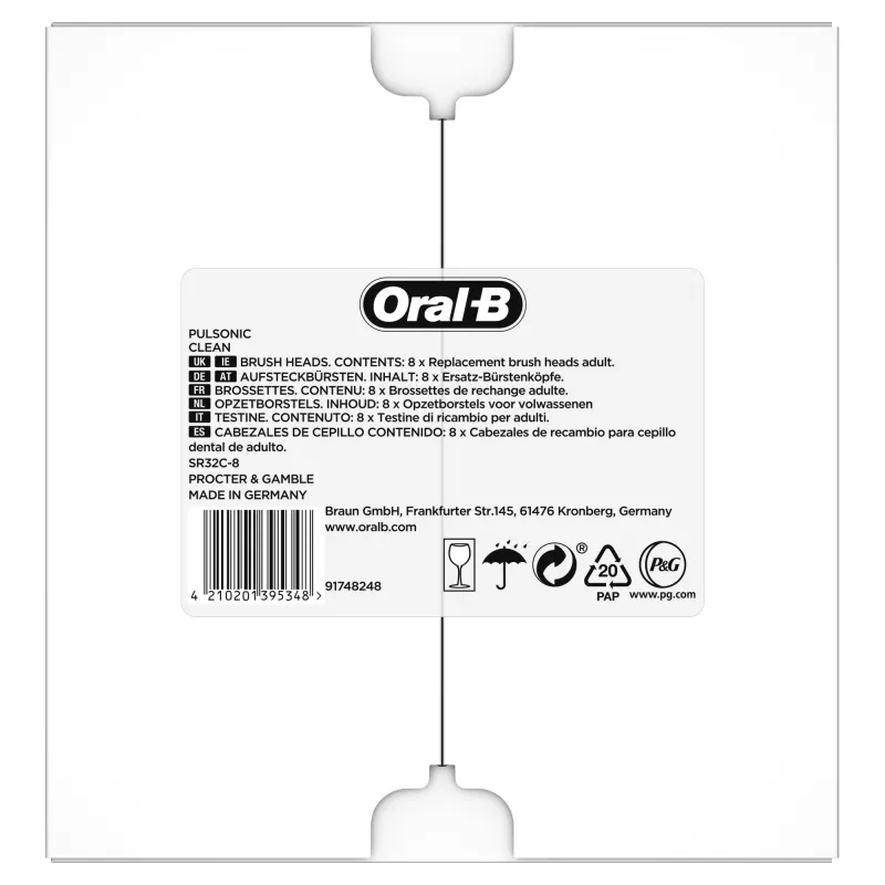 Testina spazzolino Oral-B Pulsonic Clean 81748491 8 pz. bianco