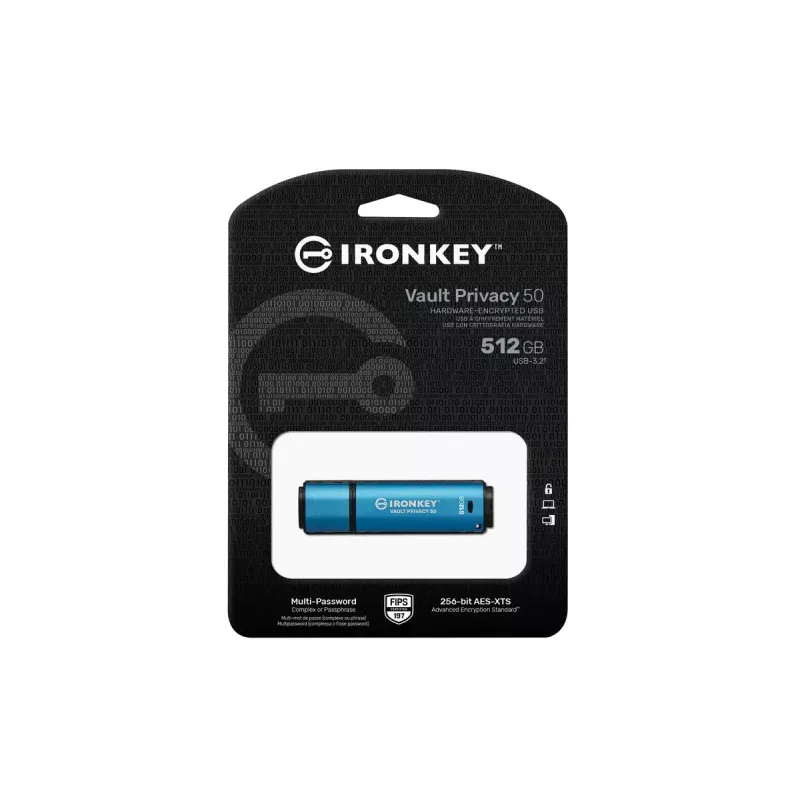 Chiavetta USB Kingston Technology 512 GB IronKey Vault Privacy 50 AES-256