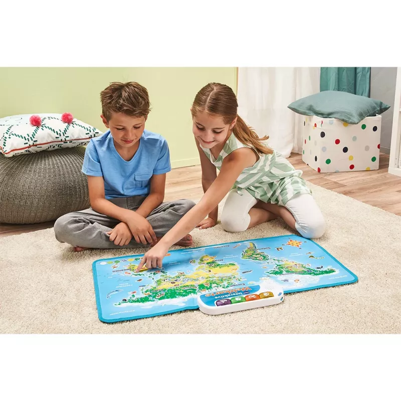 Mappa del mondo interattiva VTech, 6 anni, con suono, batterie necessarie, AA, multicolore