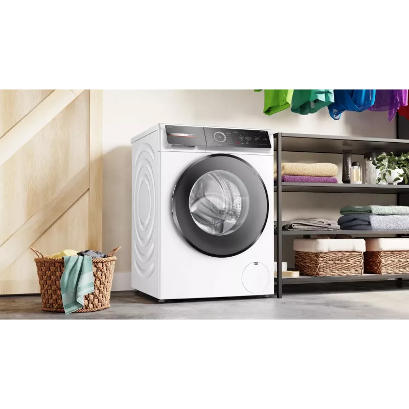 Bosch Serie 8 WGB244A40 lavatrice a carica frontale, 9 kg, 1400 giri/min, i-Dos, bianco/nero