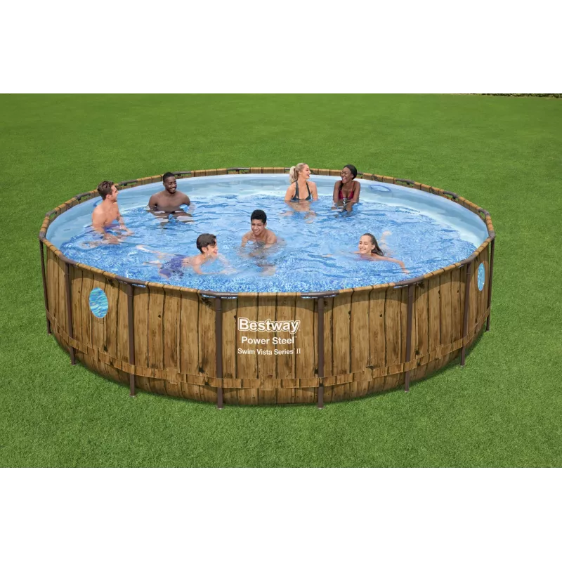 Bestway 56977 piscina autoportante con struttura in acciaio rotonda 23062 L marrone