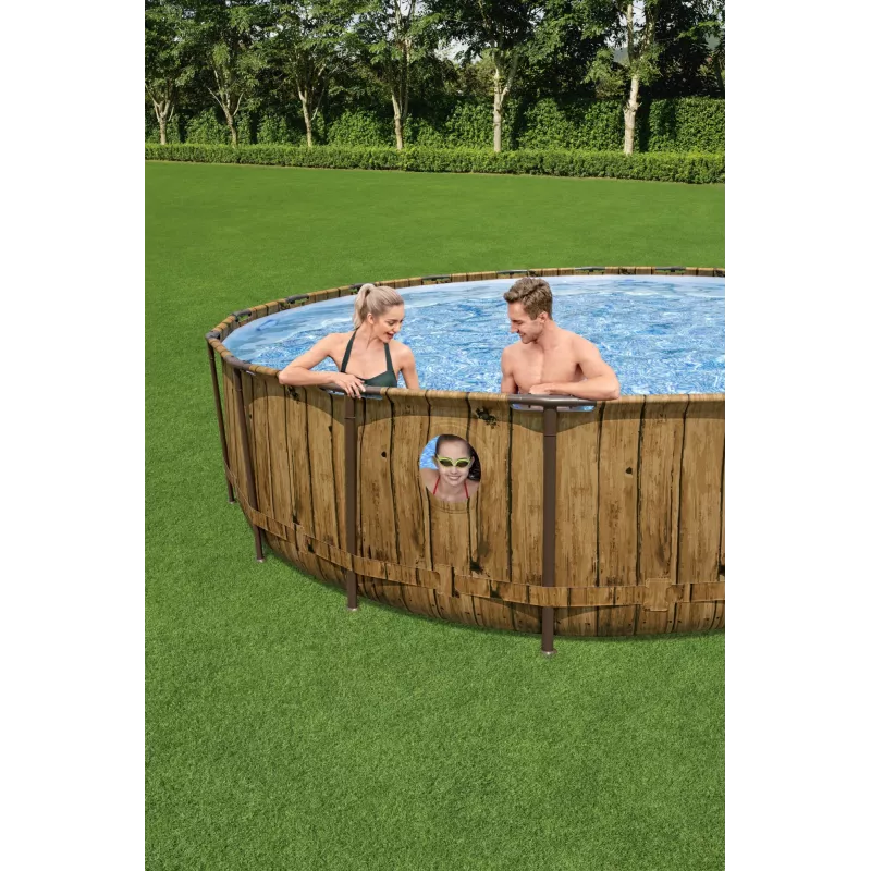 Bestway 56977 piscina autoportante con struttura in acciaio rotonda 23062 L marrone