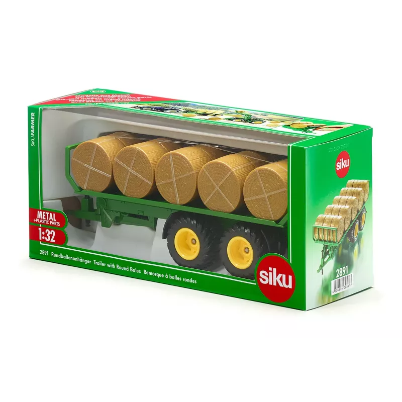 Modello camion/rimorchio Siku rimorchio per rotoballe 2891 verde